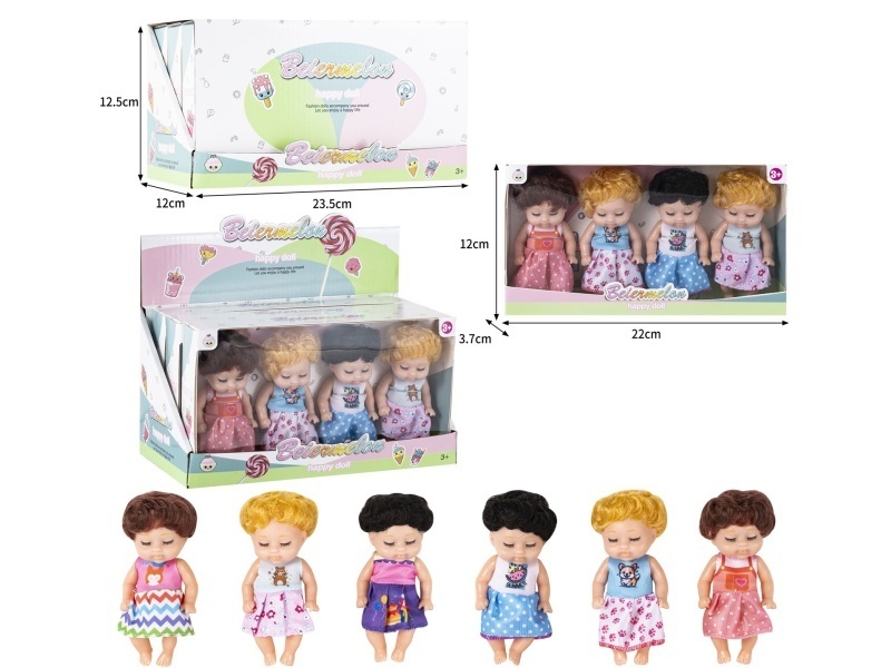 4-Inch Solid 4-Person Sleeping Doll (3 Boxes)