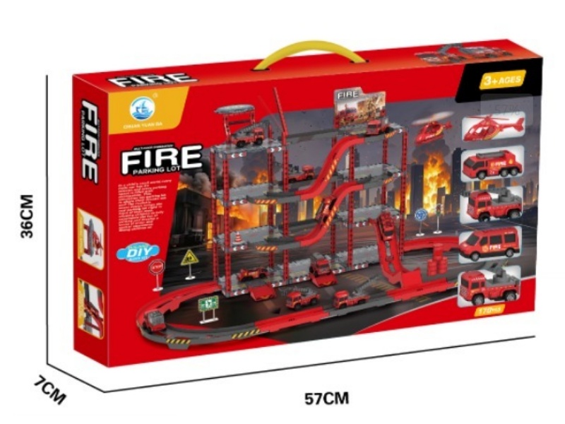 The Fire Station Parking Lot Is Equipped With 4 Vehicles And 1 Aircraft