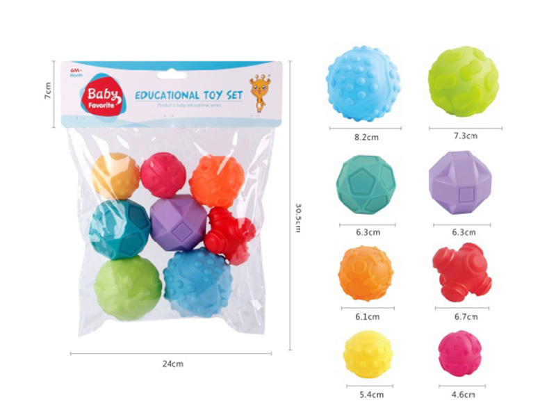 Baby Bath Toy Textured Balls 8pcs