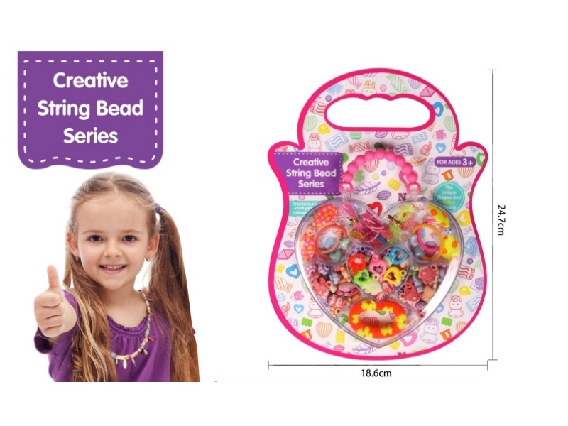 Heart-Shaped Bead Box, Cartoon Beads In Packs