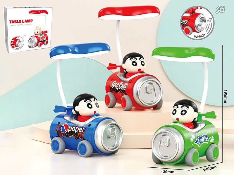 Cartoon Crayon Shin-Chan Drink Can Friction Car Desk Lamp With Whistle