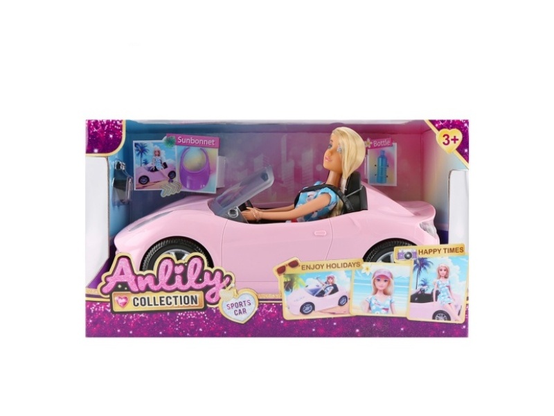11.5-Inch Solid Doll Sports Car (Brown Skin)