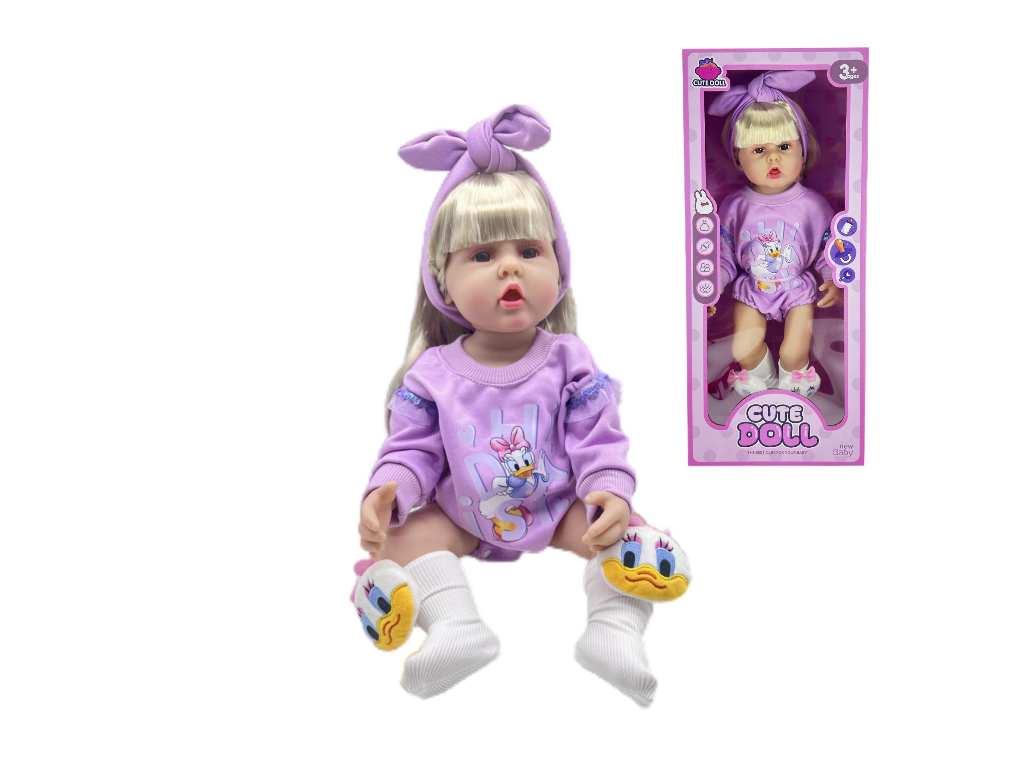 60Cm Reborn Doll, 22-Inch Simulated Baby, Soft Rubber, Fully Lined
