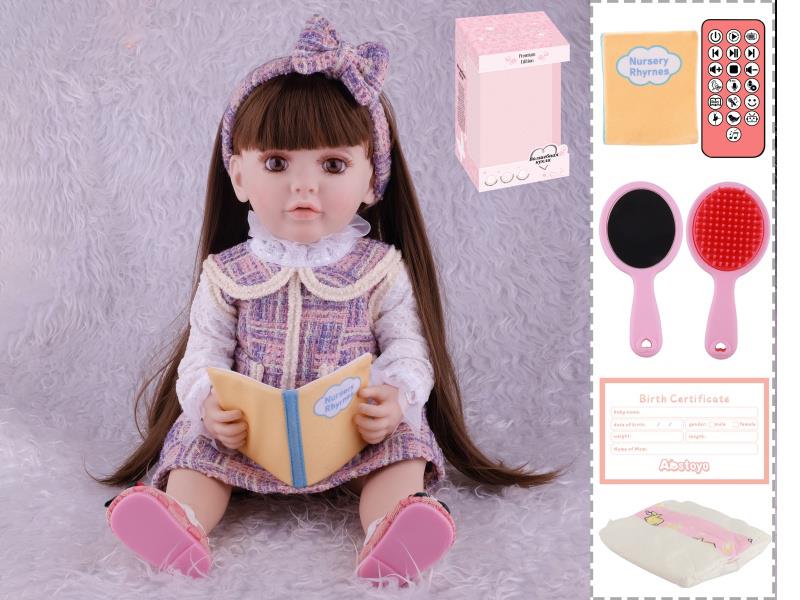 22-Inch Bionic Smart Rebirth Doll, Capable Of Bionic Shaking Of The Head, Raising Of The Hand, Mouth Movement To Speak, Intelligent Dialogue, Recording, Imitating The Tongue, Oral Skills, Dance Music