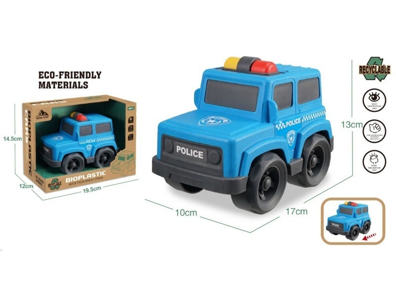 Wheat Straw Material - Cartoon Police Car