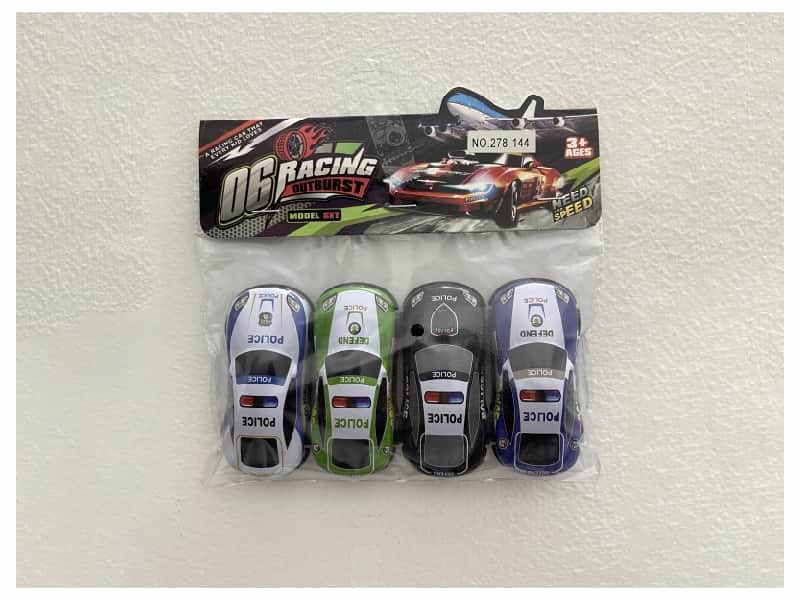 Pull Back Die-Cast Police  Car 4Pcs