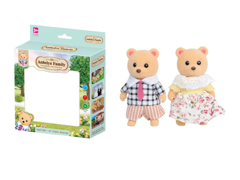 2pcs brown bear doll toy