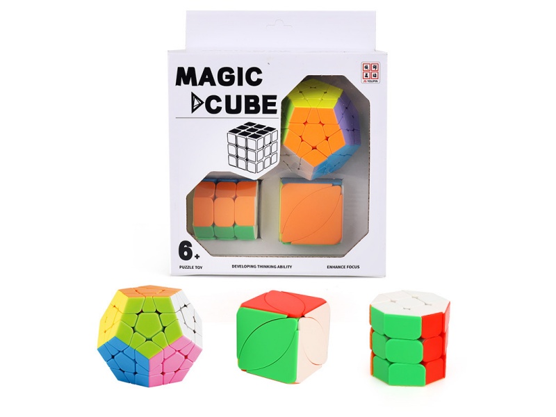 3X3 5 Rubik'S Cube + Maple Leaf Rubik'S Cube + Oconal Prism Rubik'S Cube (All Solid Colors)