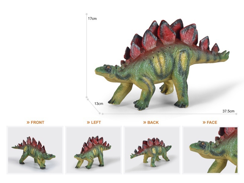 14.5-Inch Painted Thick-Fleshed, Cotton-Rich And Soft Rubber Stegosaurus