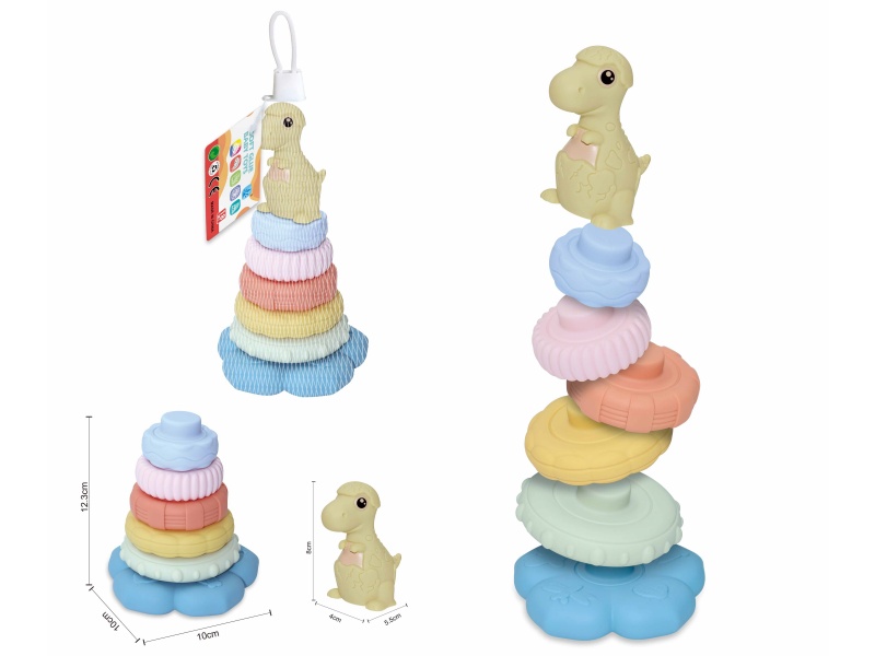 Soft Plastic Dinosaur Stacking Toy 7pcs