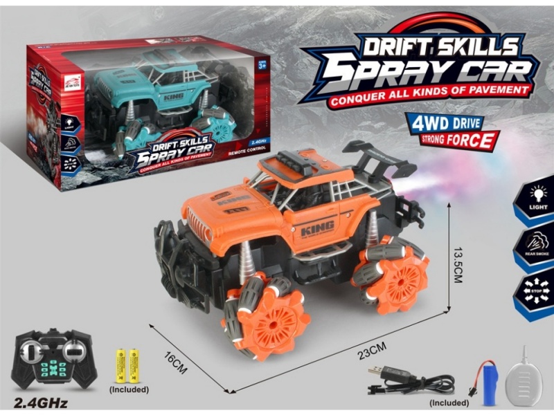 2.4G 6-Channel  Side Drive Remote Control Car With Spray