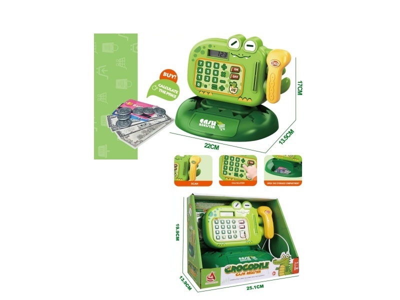 Crocodile Cartoon Touch Screen Lcd Computing Cash Register (Lcd Computing + Card Swiping + Scanning Function)