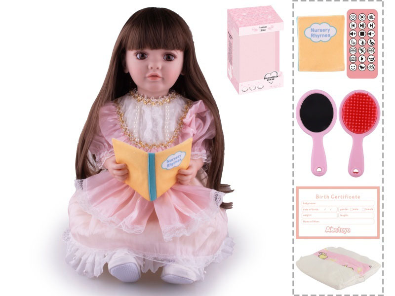 22-Inch Bionic Smart Rebirth Doll, Capable Of Bionic Shaking Of The Head, Raising Of The Hand, Mouth Movement To Speak, Intelligent Dialogue, Recording, Imitating The Tongue, Oral Skills, Dance Music