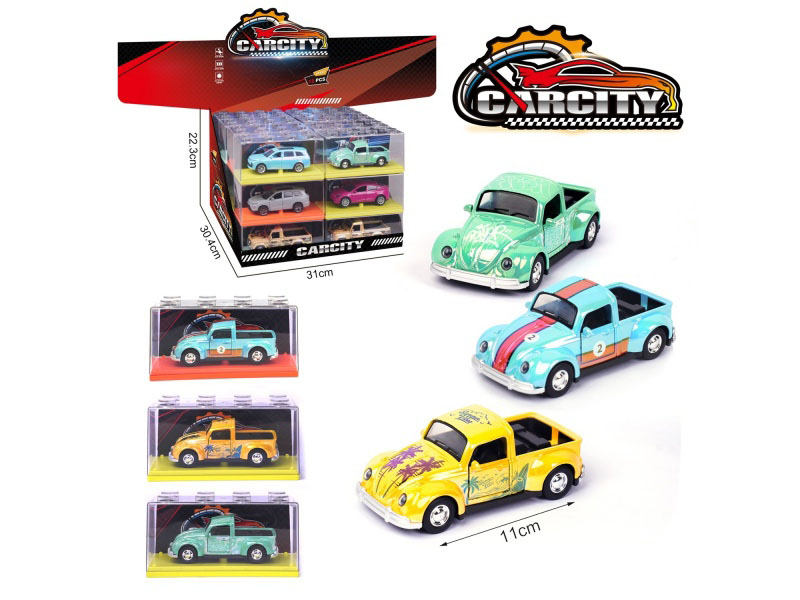 1:36 Colorful Huili Alloy Car Classic Car Phantom Bay Blue/Yellow/Pink Green Mixed Color