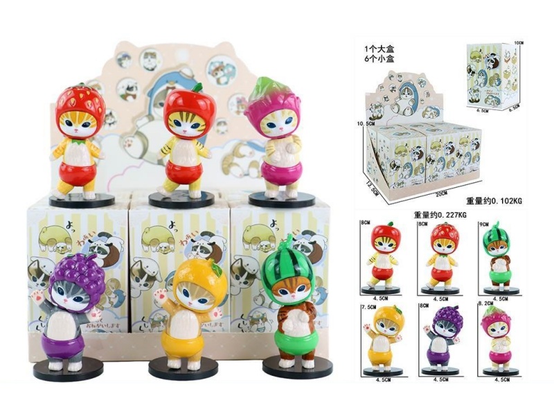 Fruit Shark Cat 6-Piece Set Figurine