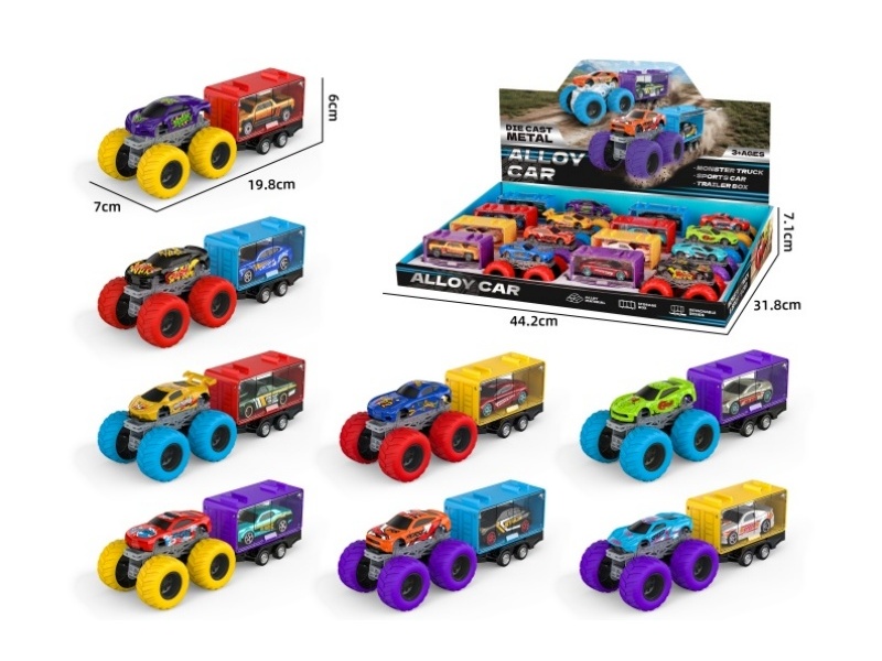 1:64 Alloy Sliding Container Trailer (8 Models Mixed)