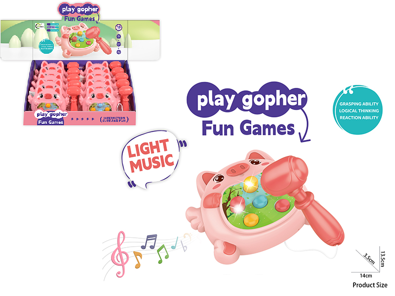 Whack-A-Mole With Light And Music/Pig 10pcs