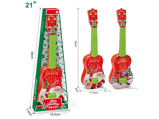 21-Inch 4-String Christmas-Themed Guitar Ukulele With Rubber Thread, Single Style 2 Patterns