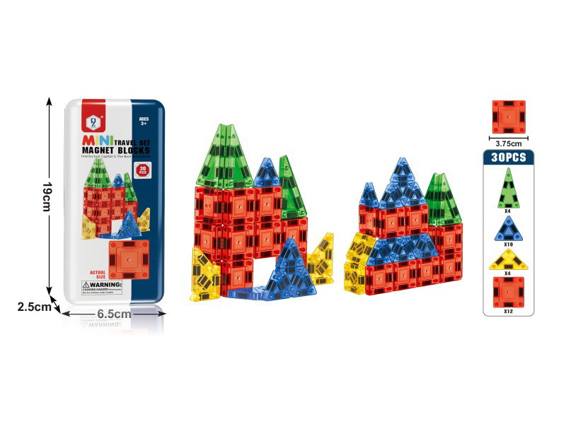 3.75 Tin Box Travel Set Color Window Magnetic Sheets 30 Pieces