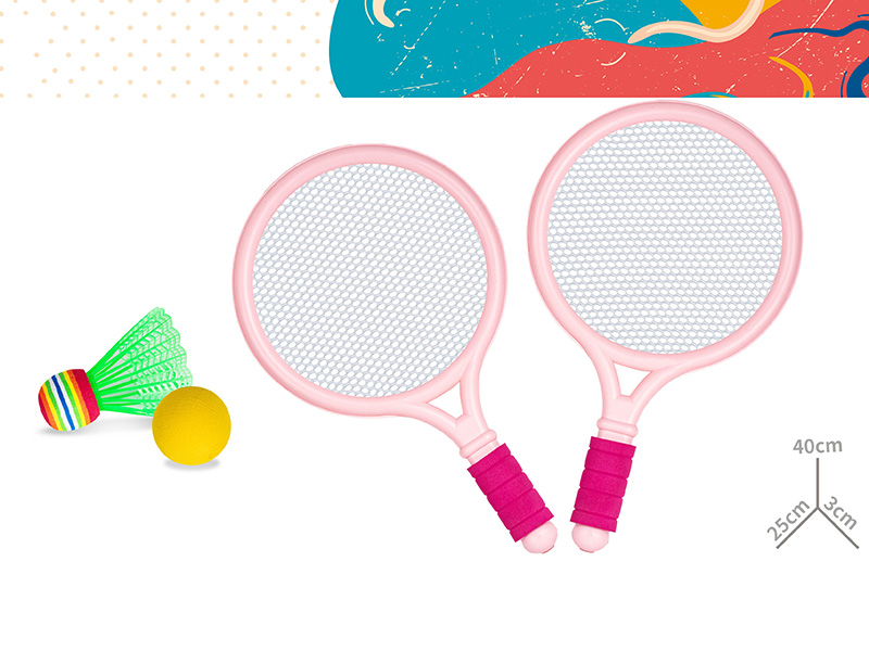 Badminton - Pink+Pink (Equipped With 1 Badminton Shuttlecock + 1 UVA Ball)