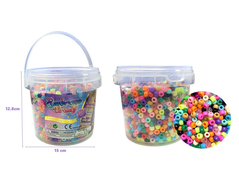 Diy High-Quality Acrylic Small Beads Mixed In Color (Beads About 700G, 2500+Pcs, With Bead Stringing Ropes)