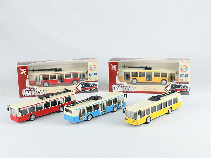 1:90 Pull Back Alloy Tram Car, 3 Doors Can Open