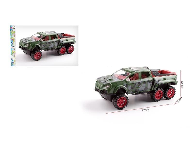 1:16 Friction Six Wheeled Mercedes Benz Pickup Truck Military Simulation Vehicle