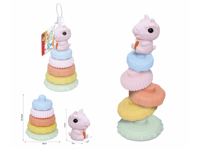 Soft Plastic Dinosaur Stacking Toy 6pcs