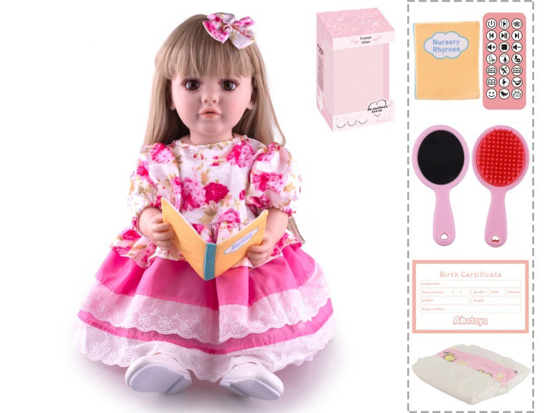 22-Inch Bionic Smart Rebirth Doll, Capable Of Bionic Shaking Of The Head, Raising Of The Hand, Mouth Movement To Speak, Intelligent Dialogue, Recording, Imitating The Tongue, Oral Skills, Dance Music