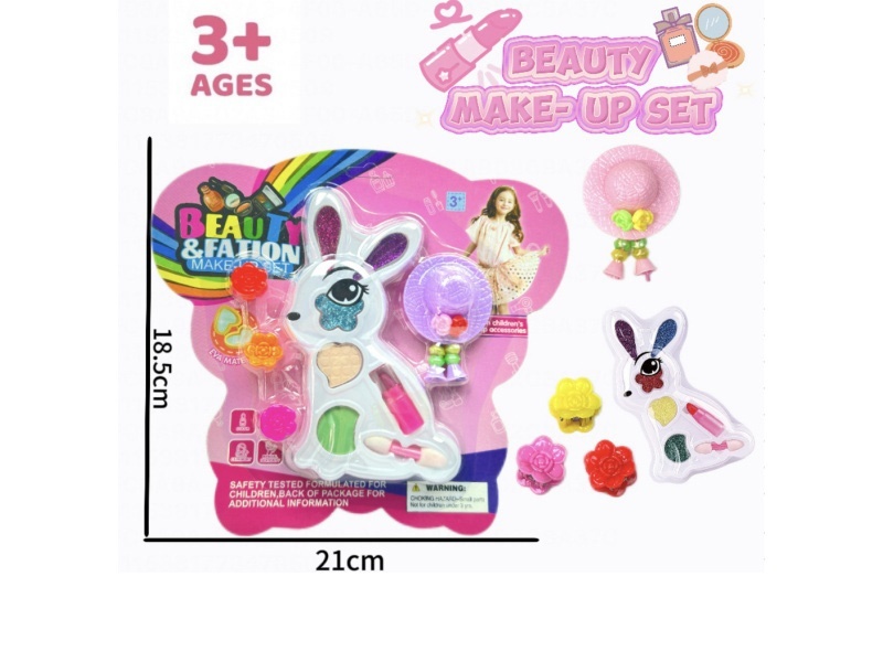 Rabbit makeup accessories and toys come with 3 clips and 1 cap flower