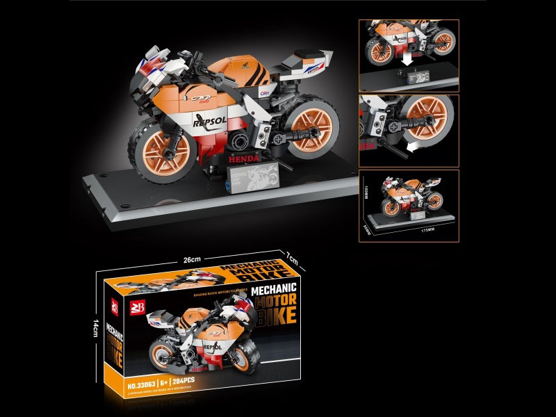 Building Blocks: 284 Pieces Honda Cb Motorcycle Series