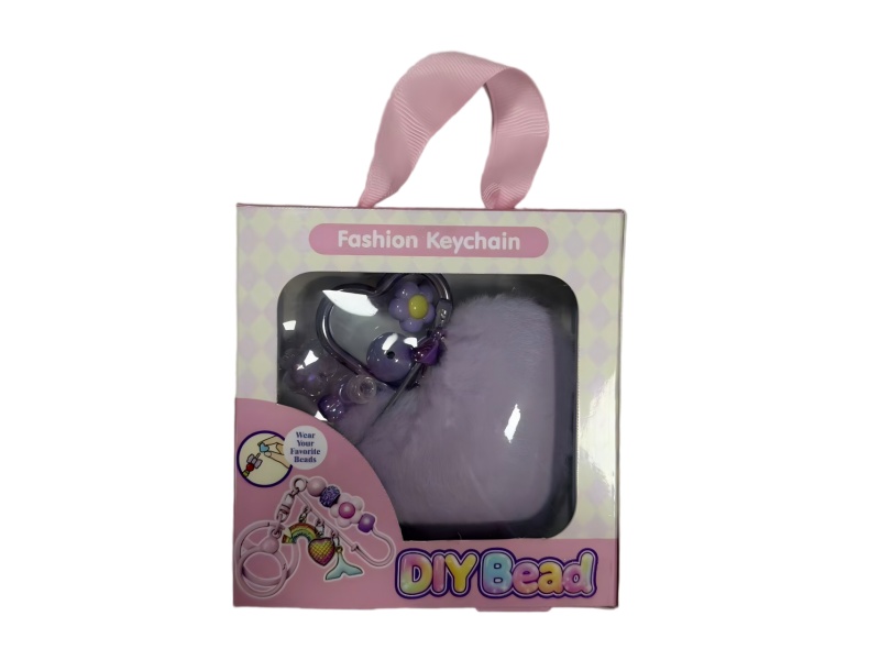 Diy Beaded Plush Heart-Shaped Mountain Climbing Buckle Bag Pendant (Romantic Purple Style)