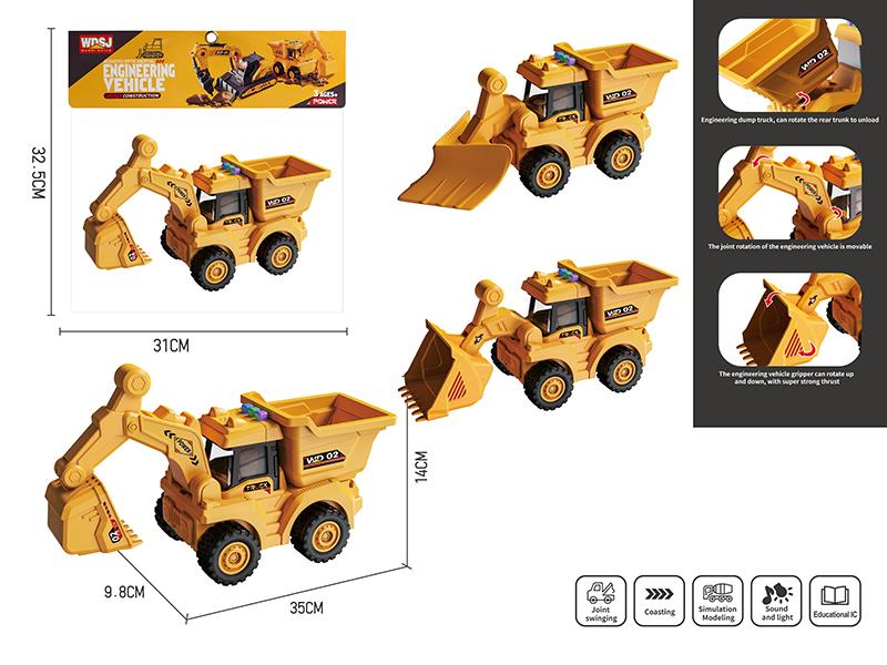 Friction Engineering Truck With Sound And Lights
