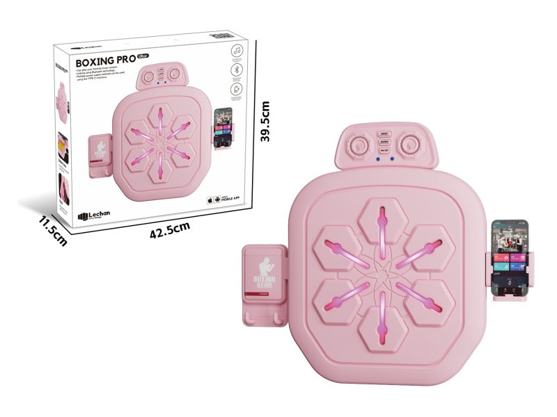 Pink APP Boxing Training Target With Gloves(Lights And Music)