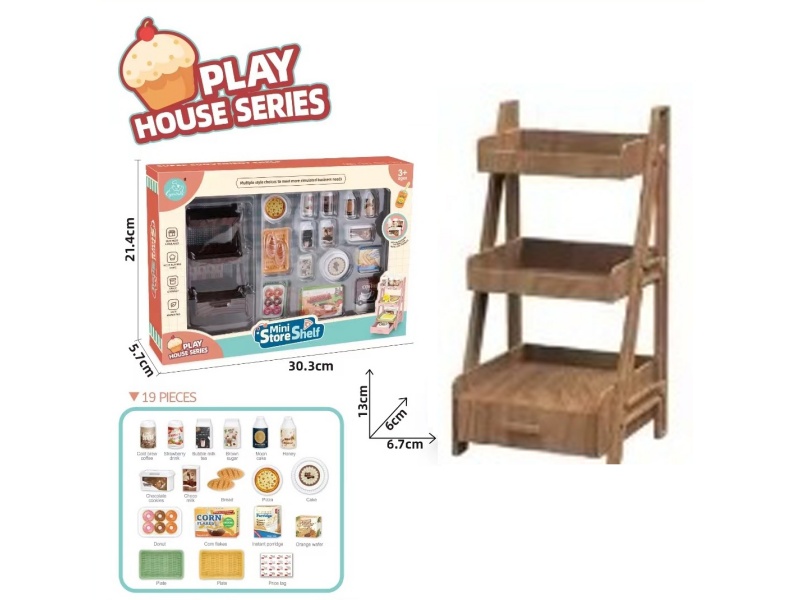 Mini Store Shelf +Plats, Food, Bread Accessories