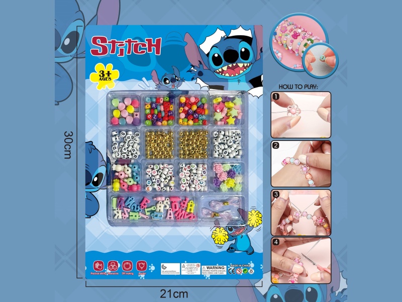 Stitch Diy Beaded Jewelry Bow With Multiple Colored Beaded Ribbons And 2 Threads