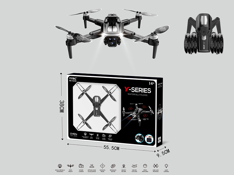 2.4G R/C Brushless Motor, Optical Flow Localization,Dual WiFi Cameras,  Folding Aerial Photography Drone