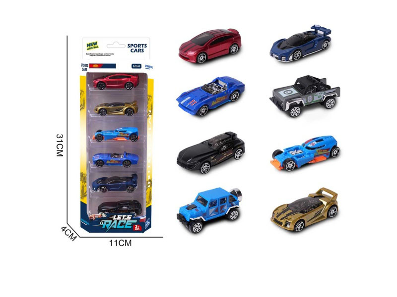 6 Pieces Of 8 1:64 Alloy Car Models