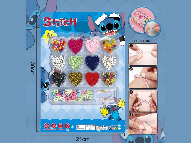 Stitch Diy Beaded Jewelry Bow With Multiple Colored Beaded Ribbons And 2 Threads