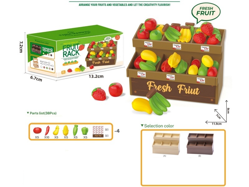 Vegetable Rack With Solid Color Vegetable Set