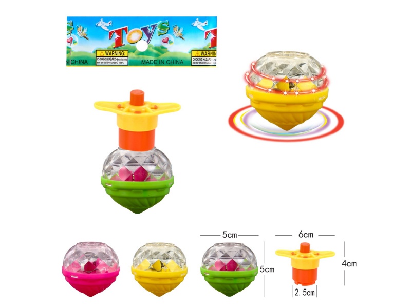 Windup Top Toy With Light