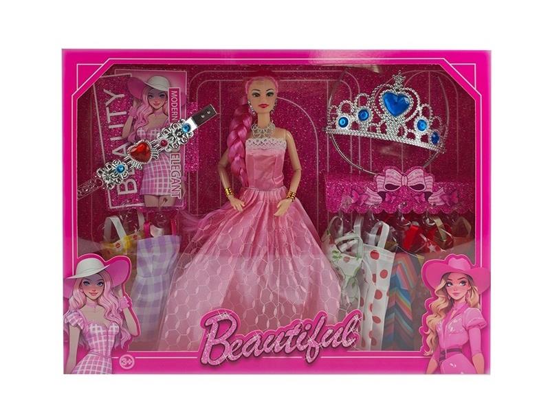 11.5-Inch Solid 9-Joint Wedding Dress Doll With A Large Crown Hanging Skirt Accessory