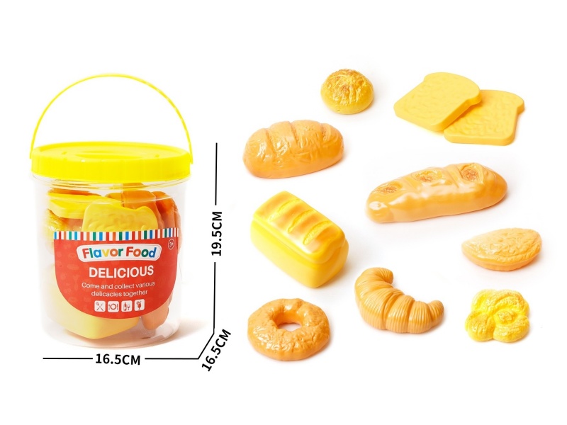 Storage Bucket Simulation Bread Food Play House (10 Pieces)