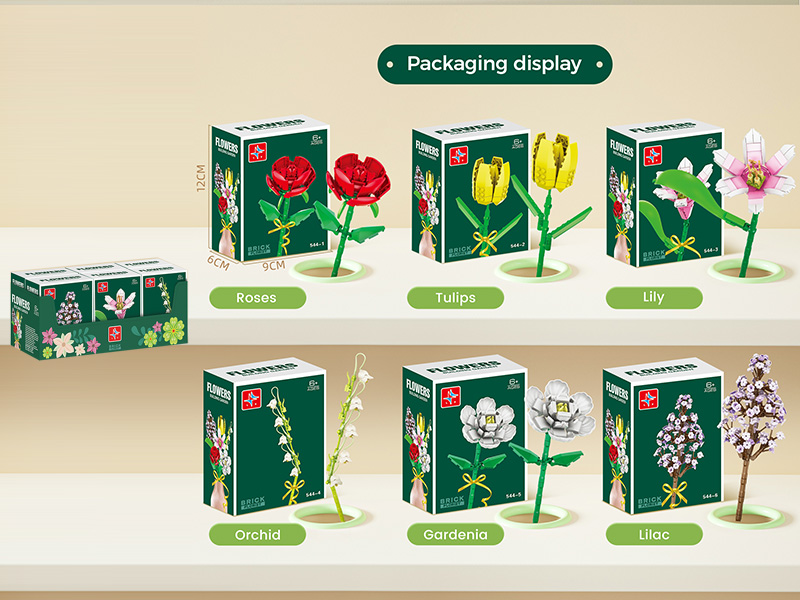 Small Particle Building Blocks Flowers 6pcs