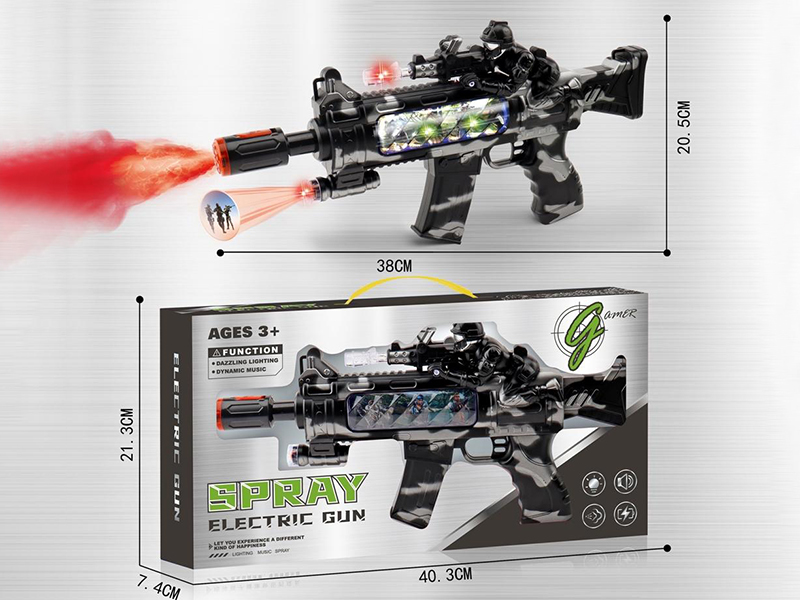 Electric Projection Gun With Sound And Lights, Spray