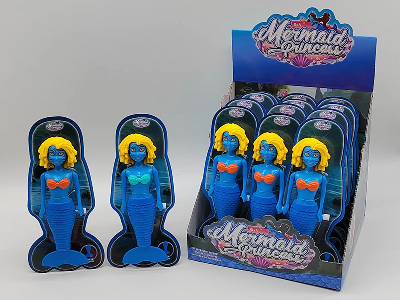Wind Up Wag Tail Mermaid(Glow In The Dark, Blue, 7 Inch)12PCS