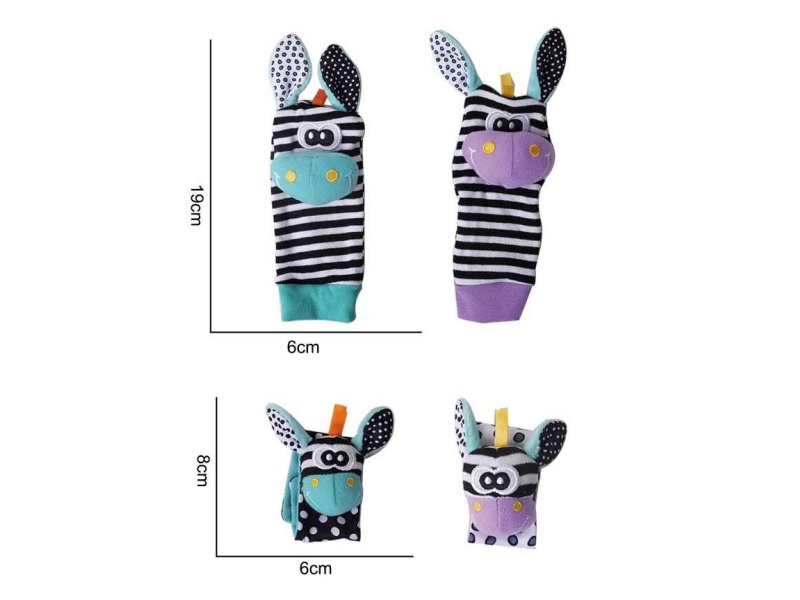 A Four-Piece Set Of Purple Donkey Plush Toys