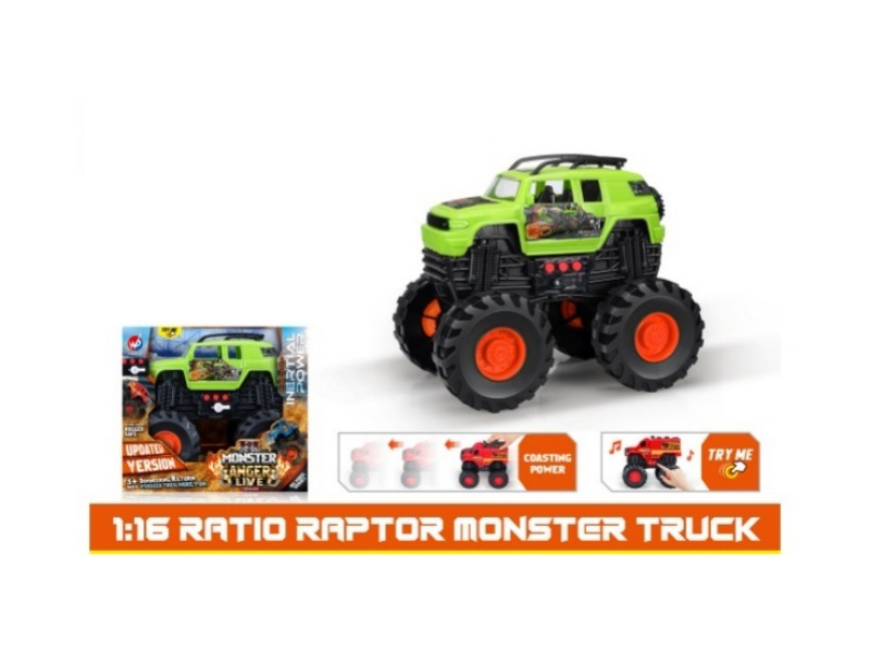1:16 Hot Wheels Dinosaur Jeep Inertia Car [With Lights And Music]