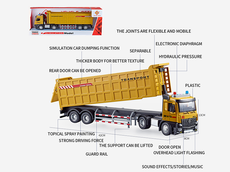 Extended Version Multifunctional Friction Plastic Dump Truck Model