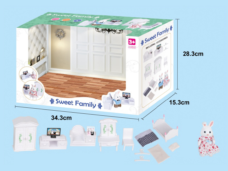 European-Style Bedroom Set + Rabbit Doll
